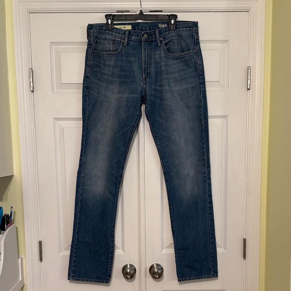 GAP 1969 Slim 34x34 Men's Classic Indigo Straight Jeans